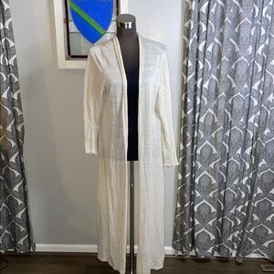 Eileen Fisher full length linen blend duster